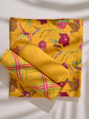 Yellow Vasnasi Silk Dress Material