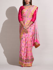 Pink Bemberg Highlighted Saree