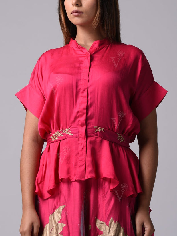 Pink Muslin Skirt Set