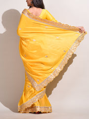 Yellow Silk Gotta Patti Saree