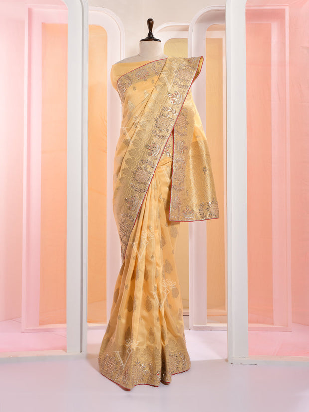 Golden Banarasi Silk Gotta Patti Saree