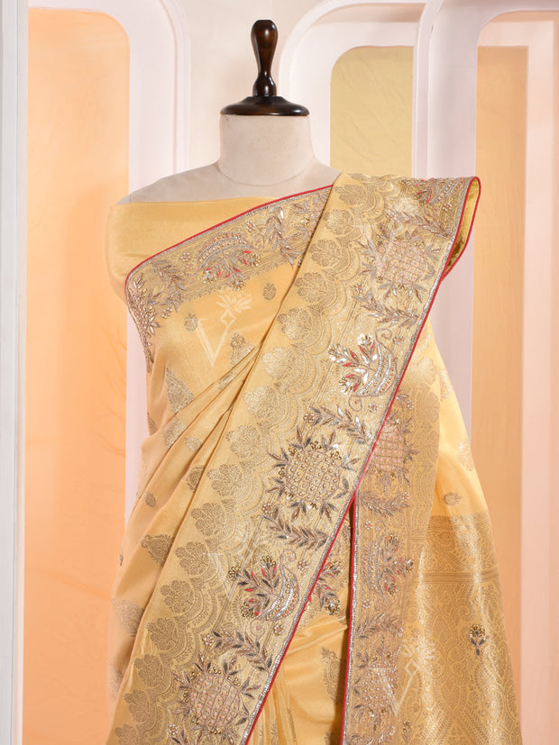 Golden Banarasi Silk Gotta Patti Saree