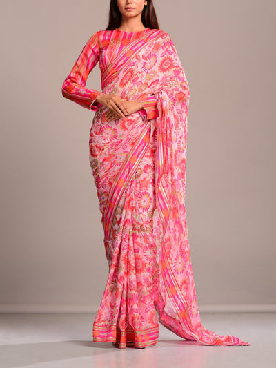 Saree, Sarees, Regular wear, Traditional outift, Traditional wear, Printed, Crepe, Wrinkle crepe, Highlighted
