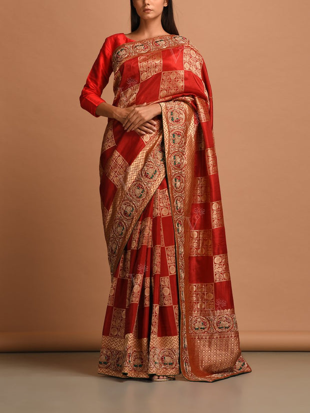 Saree, Sarees, Traditional, Shaded, Gota Patti, Weaving, Handloom, Embellished, Embroidered, Traditional wear, Traditional outfit, Festive wear, Dola silk, Silk saree, silk sarees, Sari, Saris, Dola silk saree