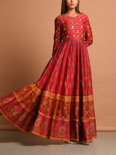 Red Vasansi Silk Gown