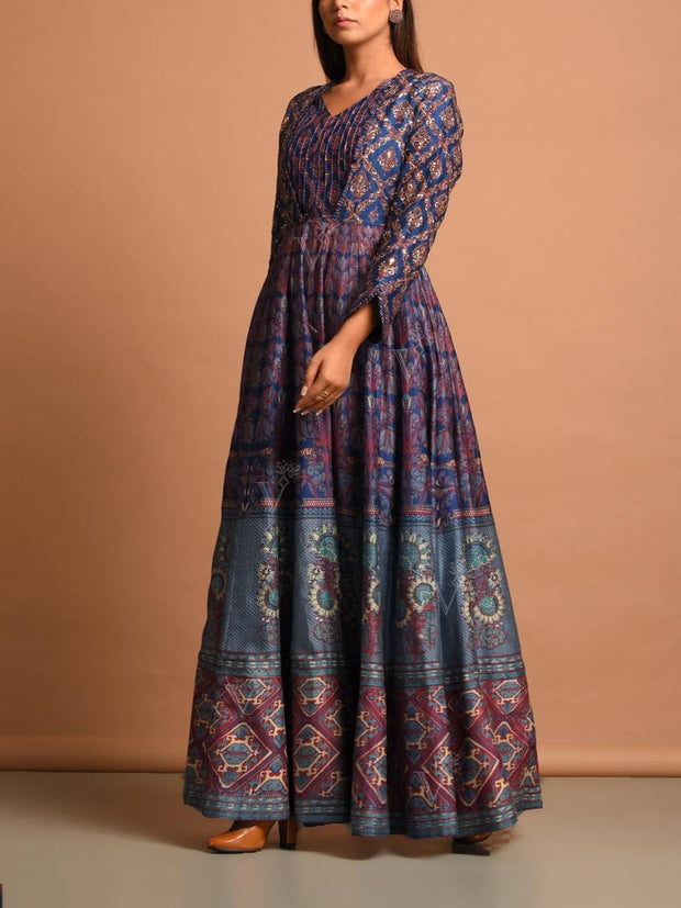 Blue Vasansi Silk Gown