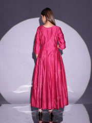 Ruby Pink Vasansi Silk Anarkali Suit Set